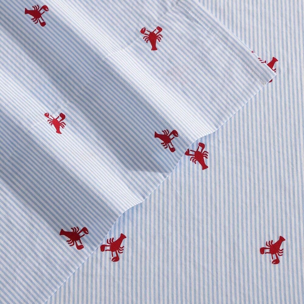 Lobster Walk Blue King Sheet Set,Navy Dusk,large