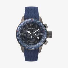 Galley Chronograph Watch with 2 Interchangeable Straps,Ice Blue,large