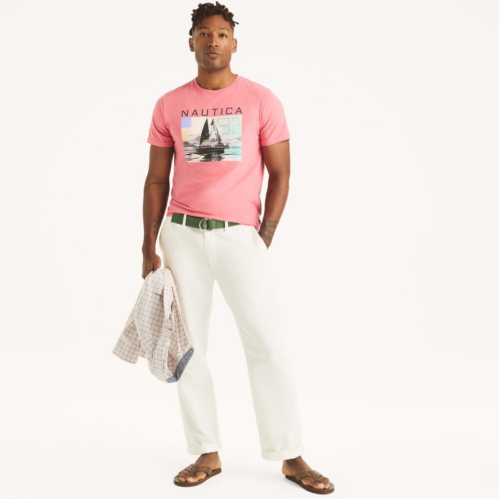 Neon Sailing Graphic T-Shirt,Desert Rose,large