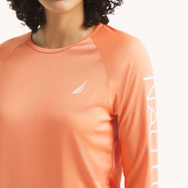 Logo Long-Sleeve Rash Guard Swim Shirt