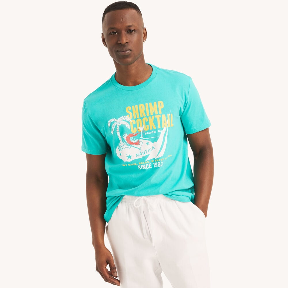Shrimp Cocktail Graphic T-Shirt,Light Olive,large