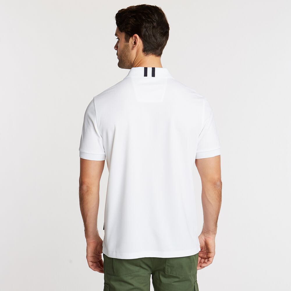 Classic Fit Solid Navtech Polo,Bright White,large