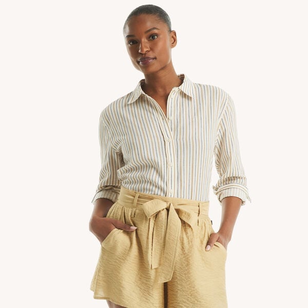 Striped Button-Up Shirt