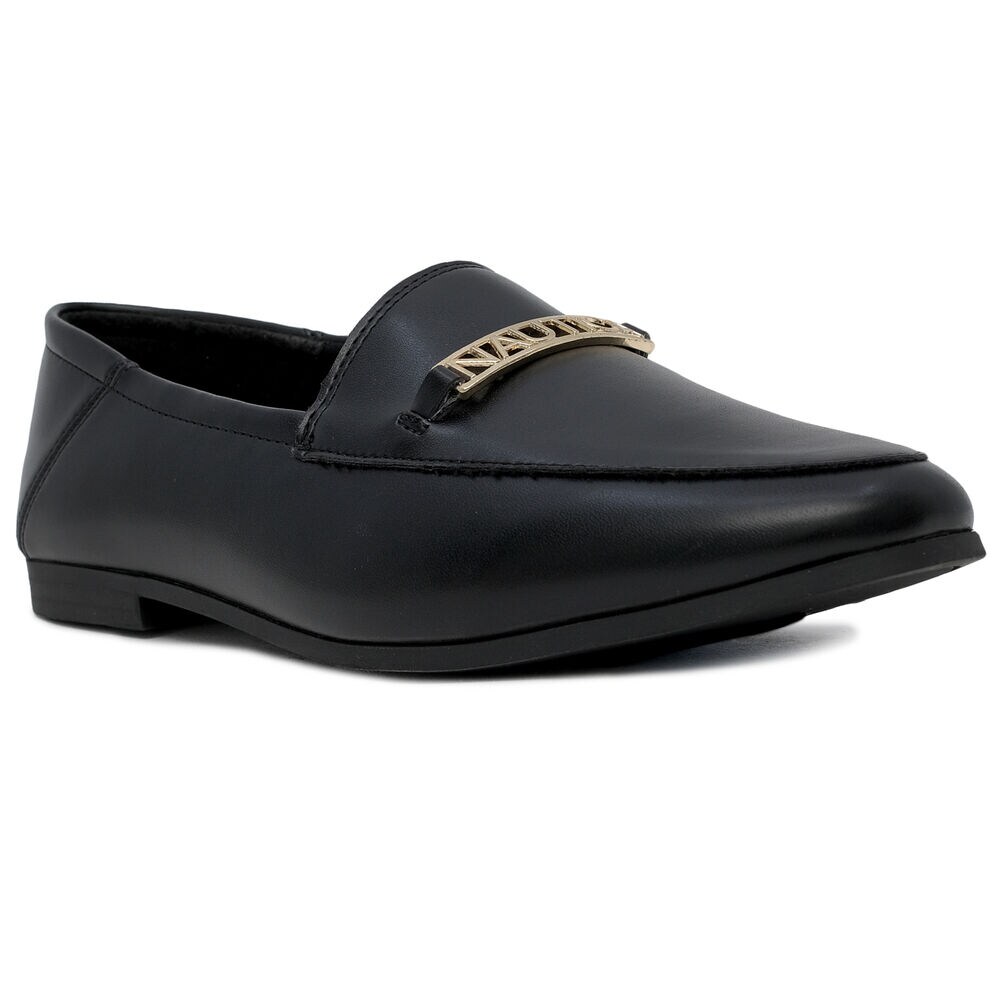 Faux Leather Loafer,Black,large