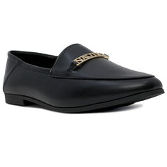 Faux Leather Loafer,Black,large