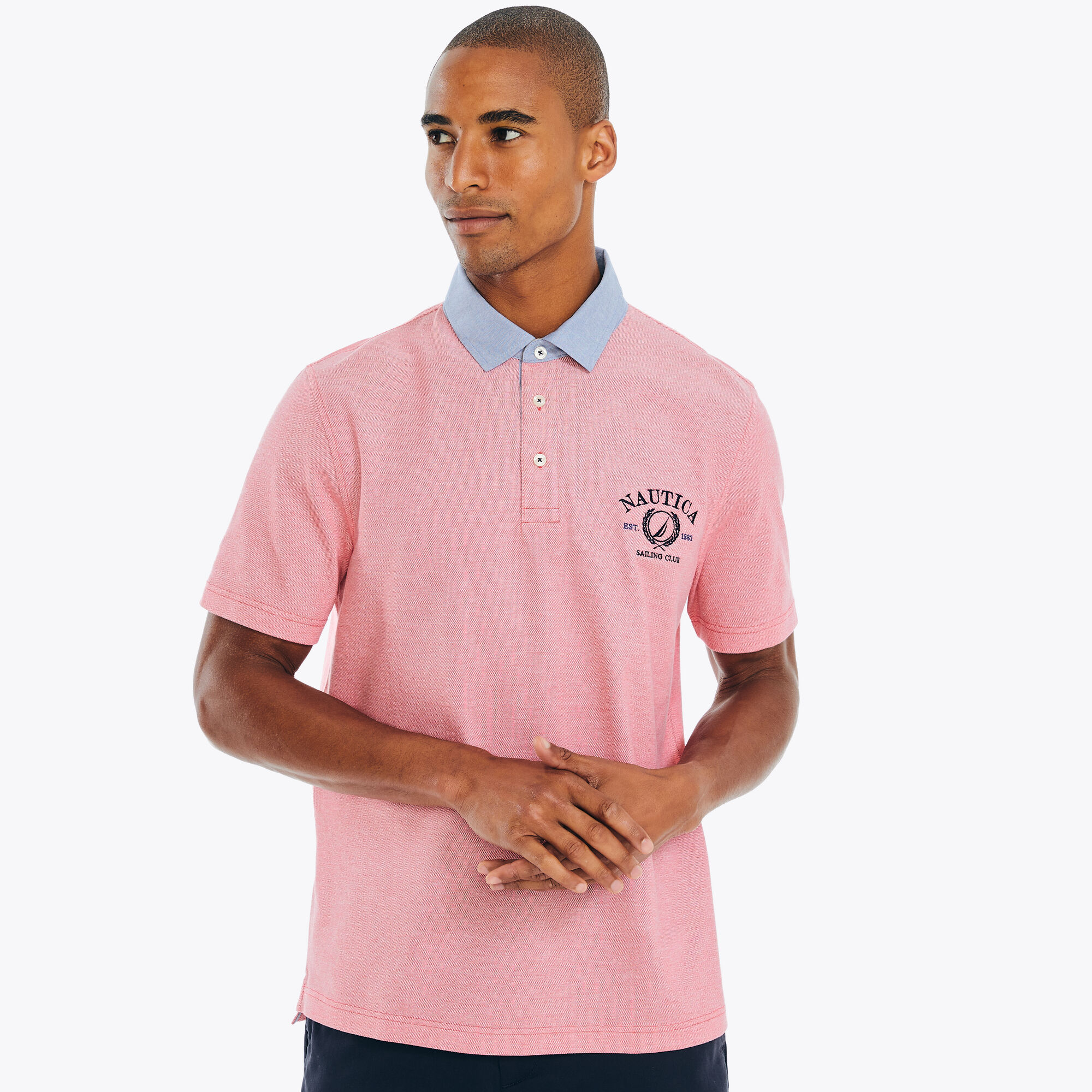 Classic Fit Oxford Polo,Buoy Red,large