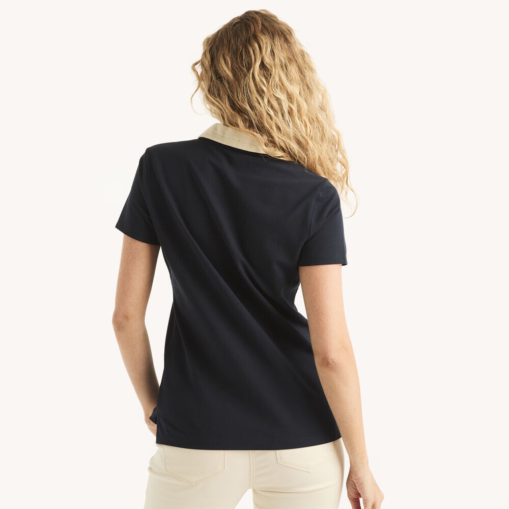 Zip-Up Polo,Navy,large