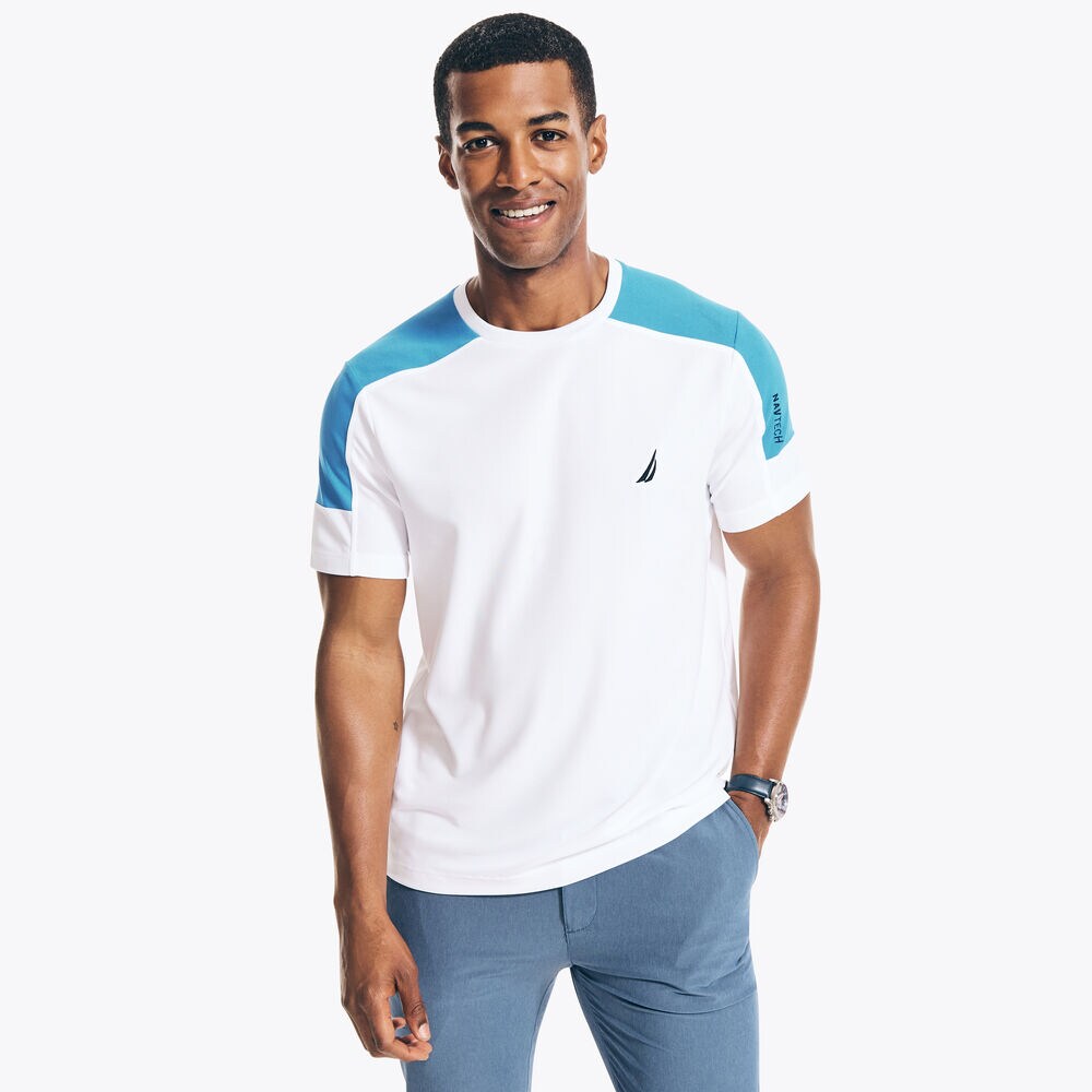 NAVTECH SUSTAINABLY CRAFTED PIECED T-SHIRT,Bright White,large