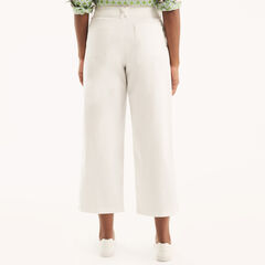 Cropped Pleated Chino Pant,Bright White,large