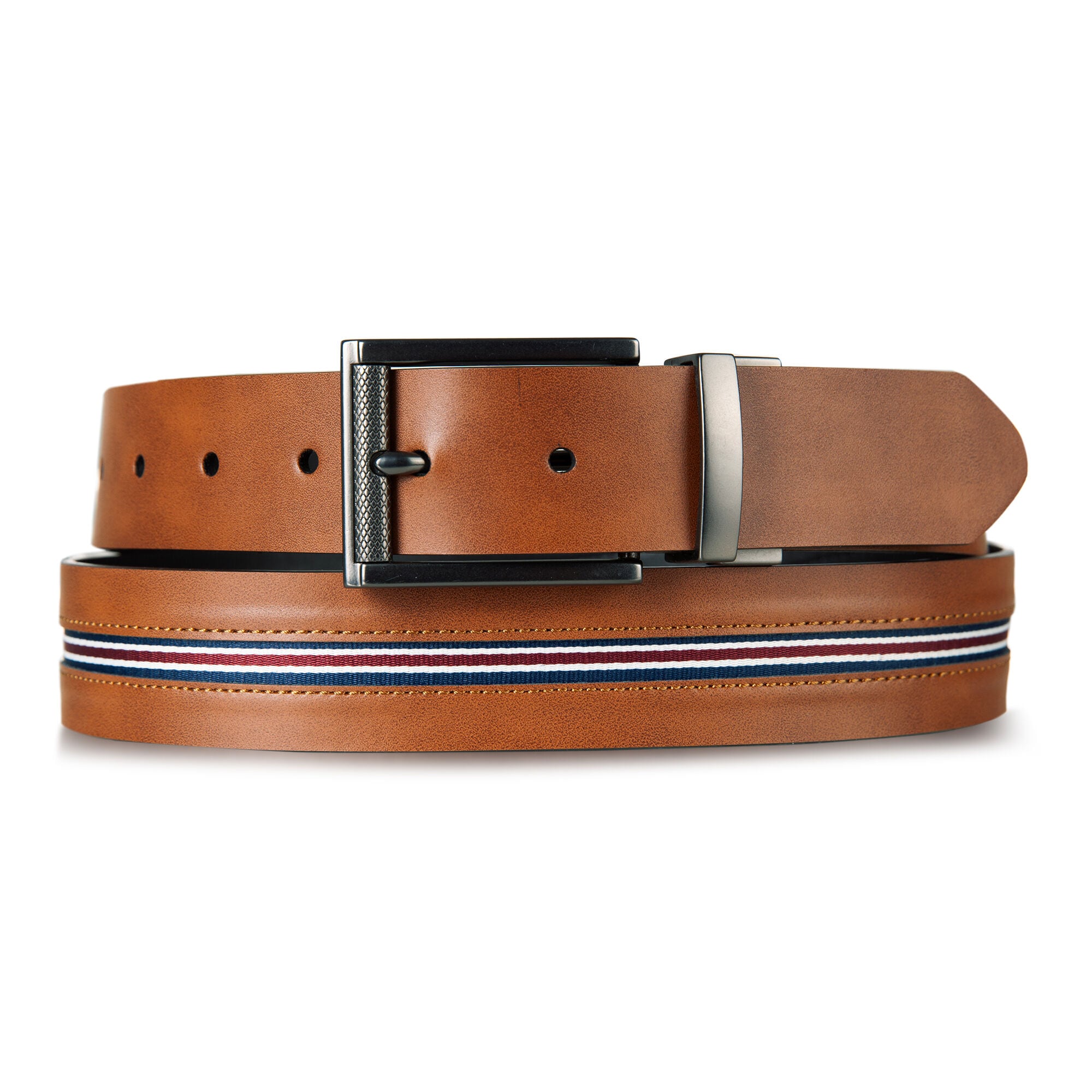 Reversible Ribbon Belt,Khaki Beach,large