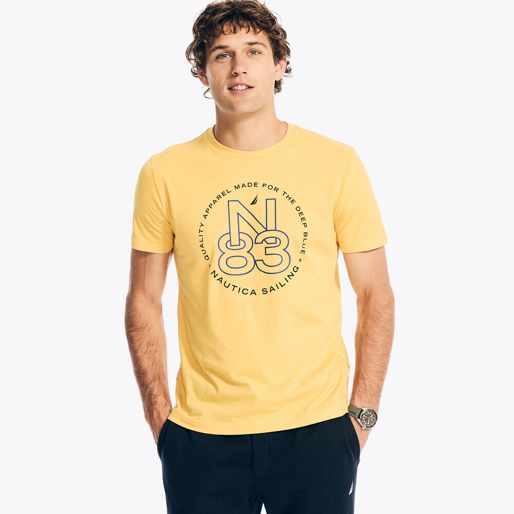 Sustainably Crafted N83 Graphic T-Shirt,Soft Yellow,large