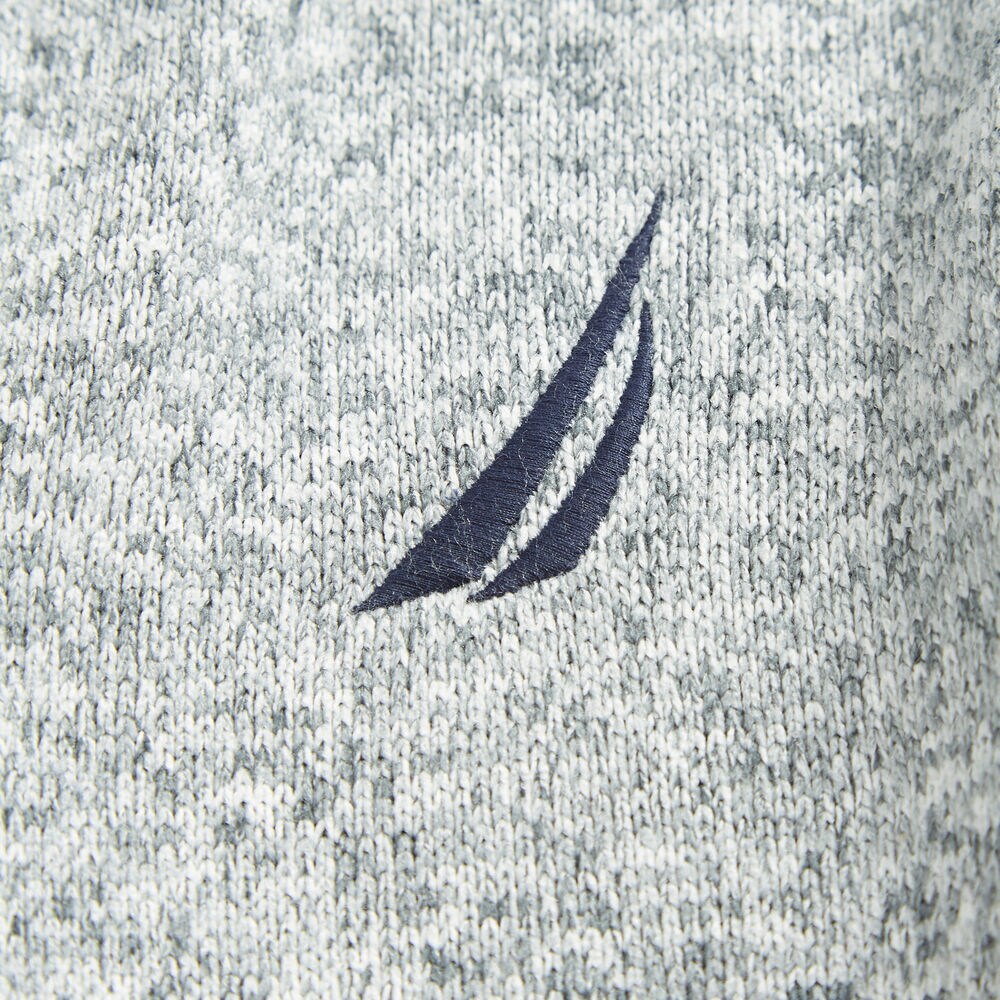 BRAND ICON FULL-ZIP FLEECE,Quarry Heather,large