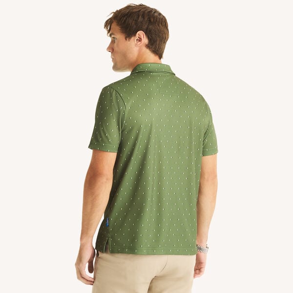 Printed Button-Down Polo