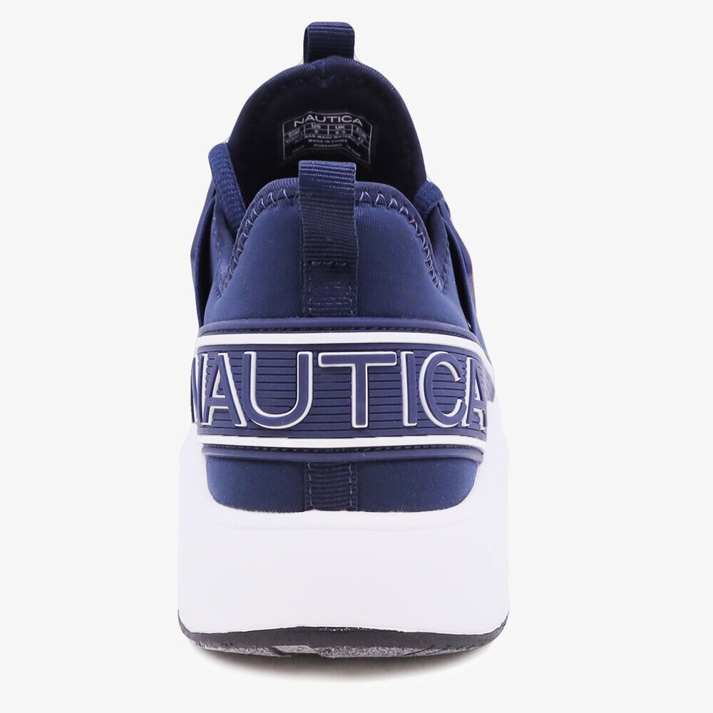 TEXTURED EMBOSSED LOGO SNEAKER,Navy,large
