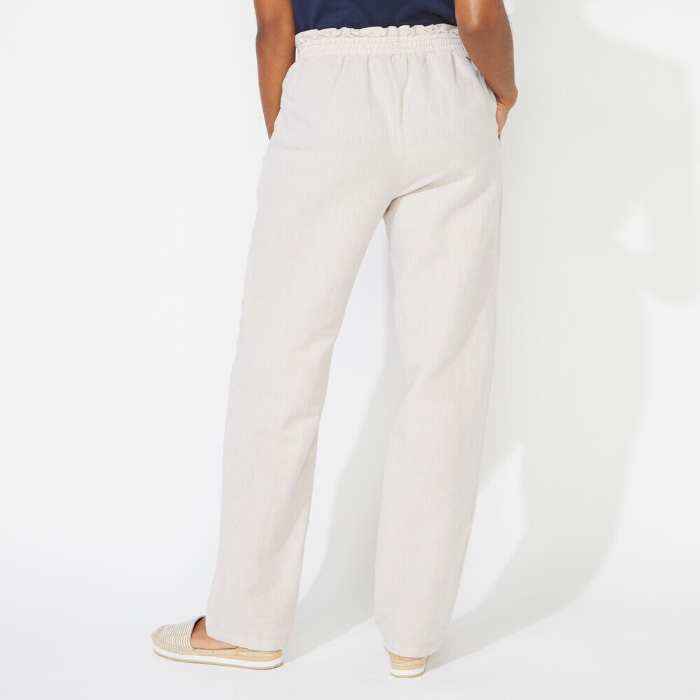 LINEN BLEND HIGH WAIST PANTS,Sandcove,large