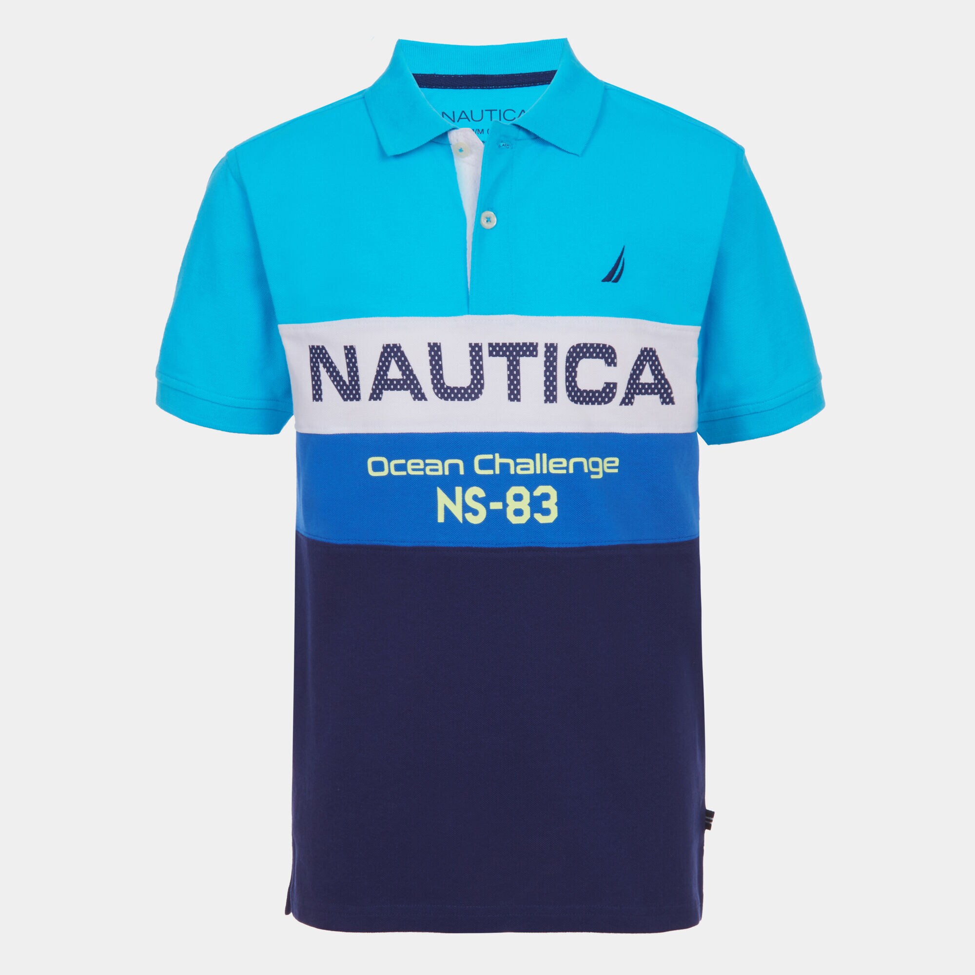 TODDLER BOYS' MESH TEXTURED LOGO HERITAGE POLO (2T-4T),Aqua Sky,large