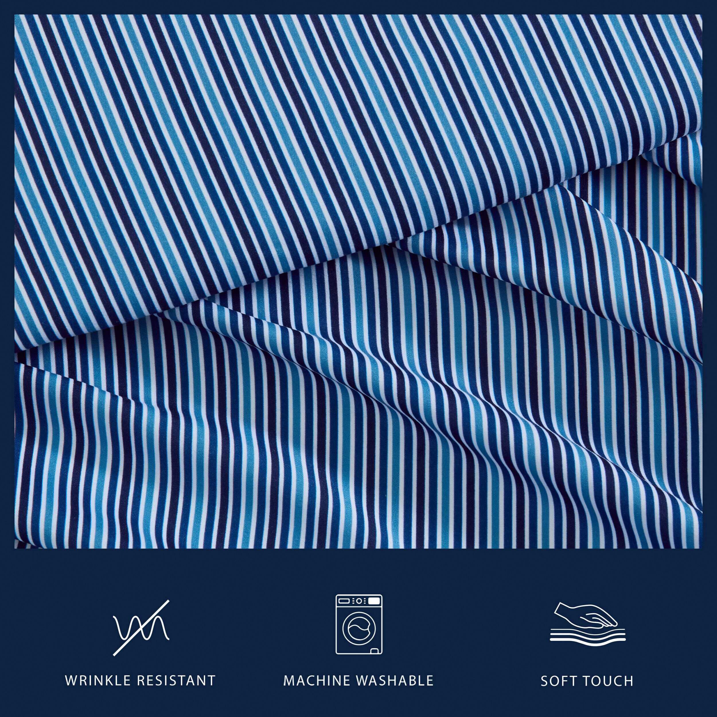 Alden Stripe Blue Queen Sheet Set | Nautica