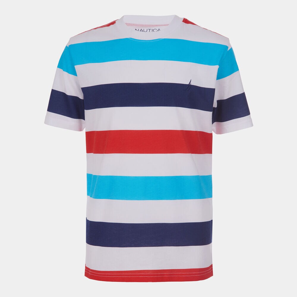 BOYS' STRIPE T-SHIRT (8-20),Antique White Wash,large