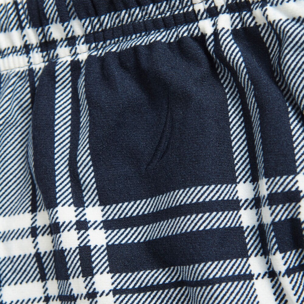PLAID FLEECE SLEEP PANT,Navy,large