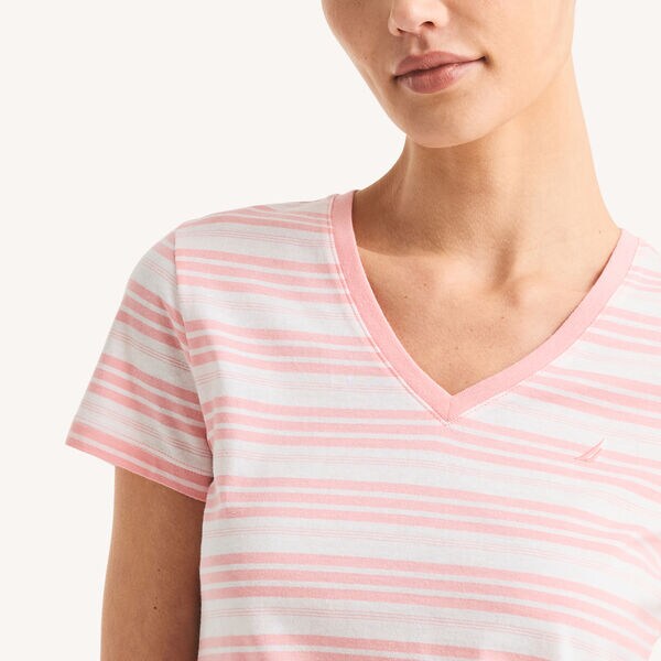 Striped V-Neck T-Shirt