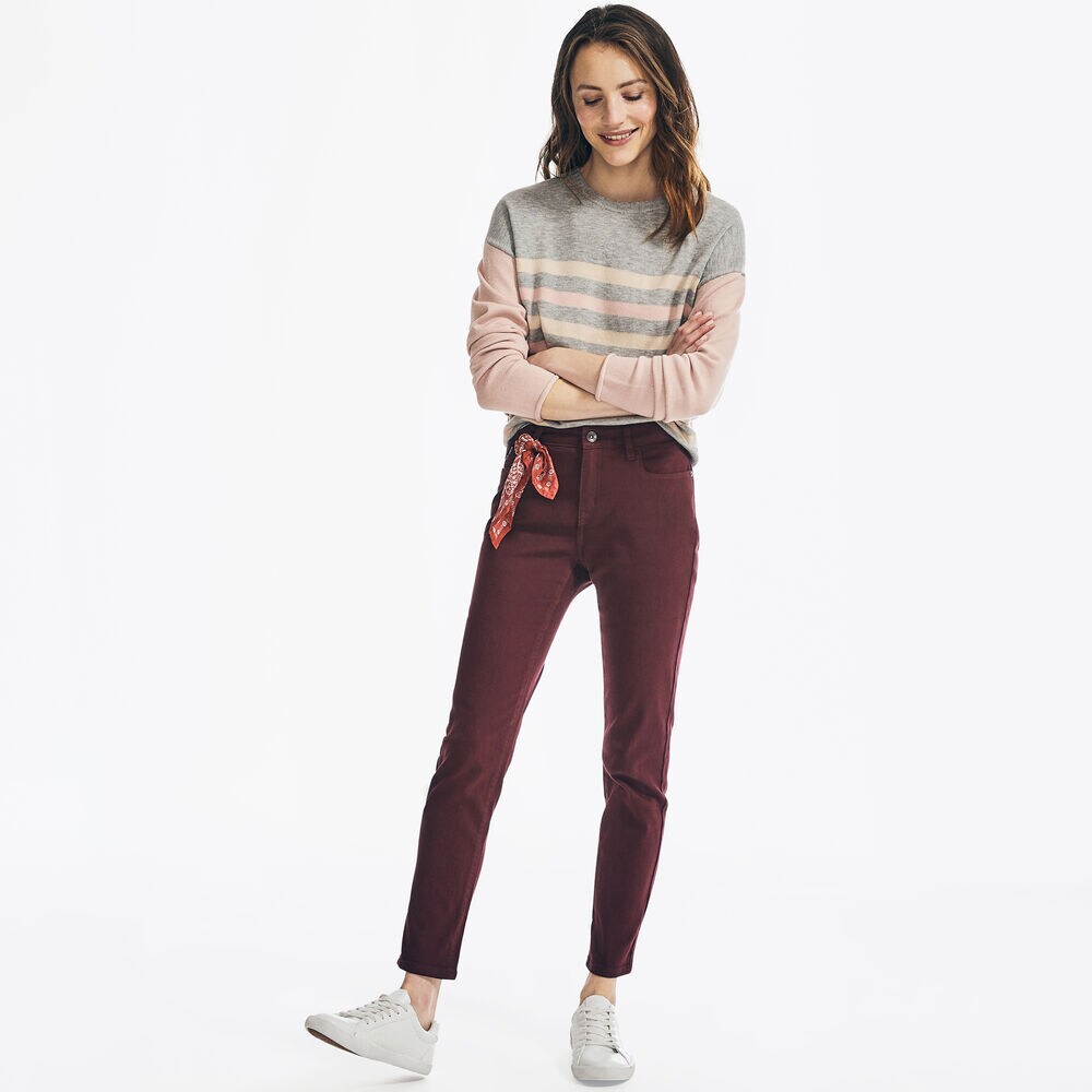 STRIPED COLORBLOCK SWEATER,Fog,large
