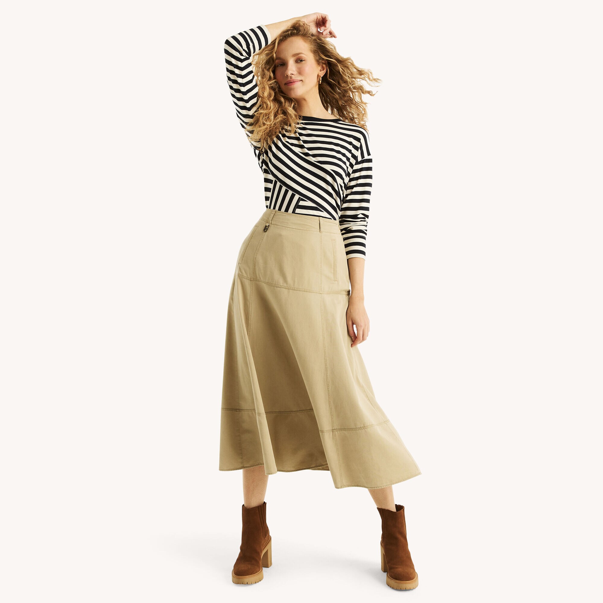 A-Line Midi Skirt,Rope,large