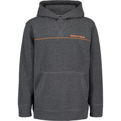 BOYS' RAGLAN GRAPHIC PULLOVER HOODIE (8-20),Grey Heather,large