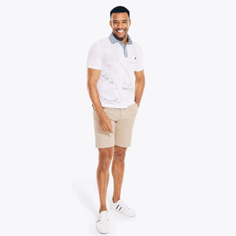 CLASSIC FIT PRINTED POLO,Bright White,large