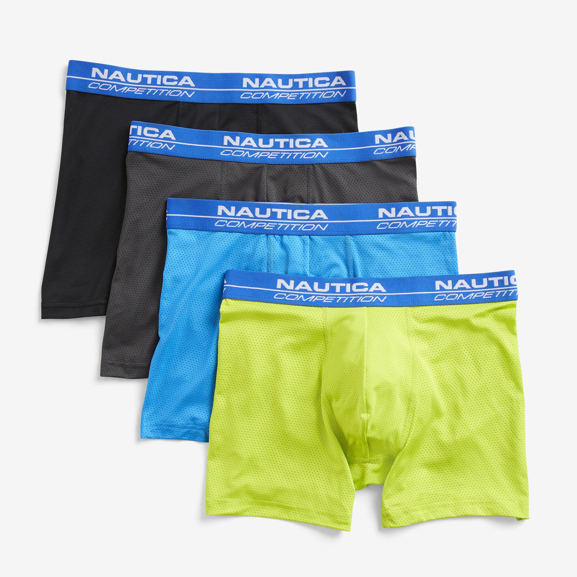 COMPETITION LOGO MESH BOXER BRIEFS, 4-PACK,Grey,large