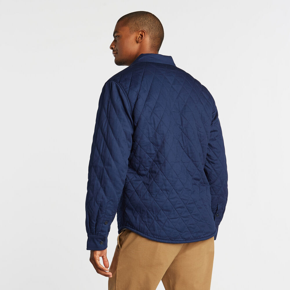 SHERPA-LINED QUILTED OVERSHIRT,J Navy,large
