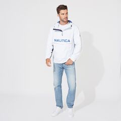 LIGHTWEIGHT COLORBLOCK GRAPHIC PULLOVER JACKET,Bright White,large