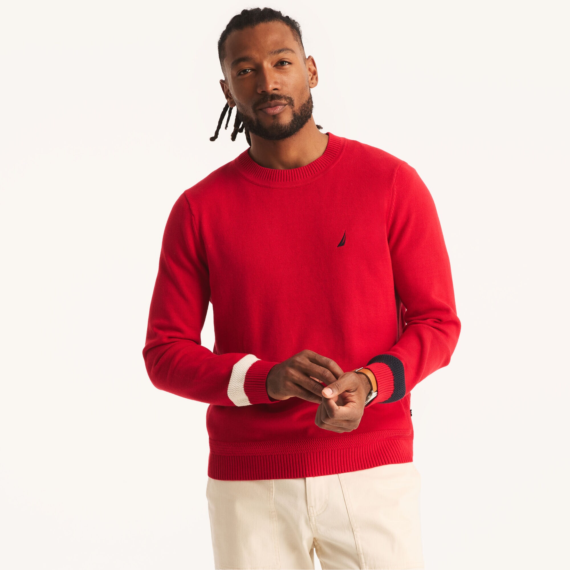Crewneck Sweater,Tango Red,large