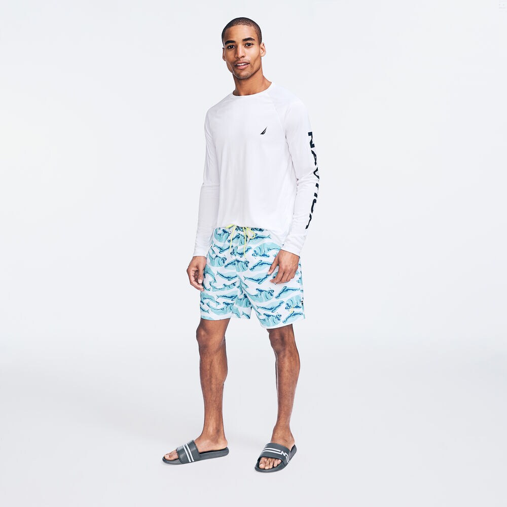 8" SUSTAINABLY CRAFTED WALRUS PRINT SWIM,Bright White,large
