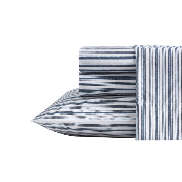 COLERIDGE STRIPED BLUE QUEEN SHEET SET