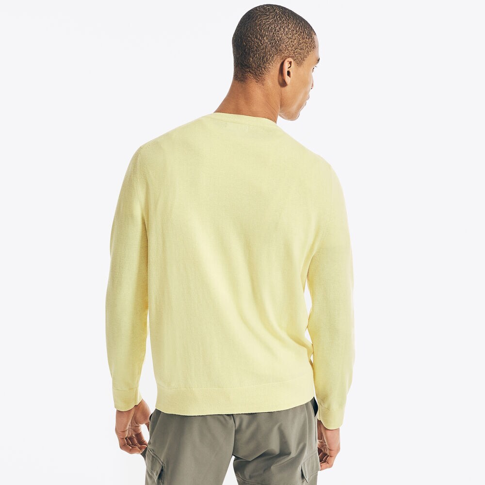 NAVTECH V-NECK SWEATER,Light Gold,large