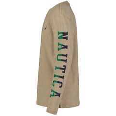 Boys' Split Logo Long Sleeve T-Shirt (8-20),Dark Oatmeal Heather,large