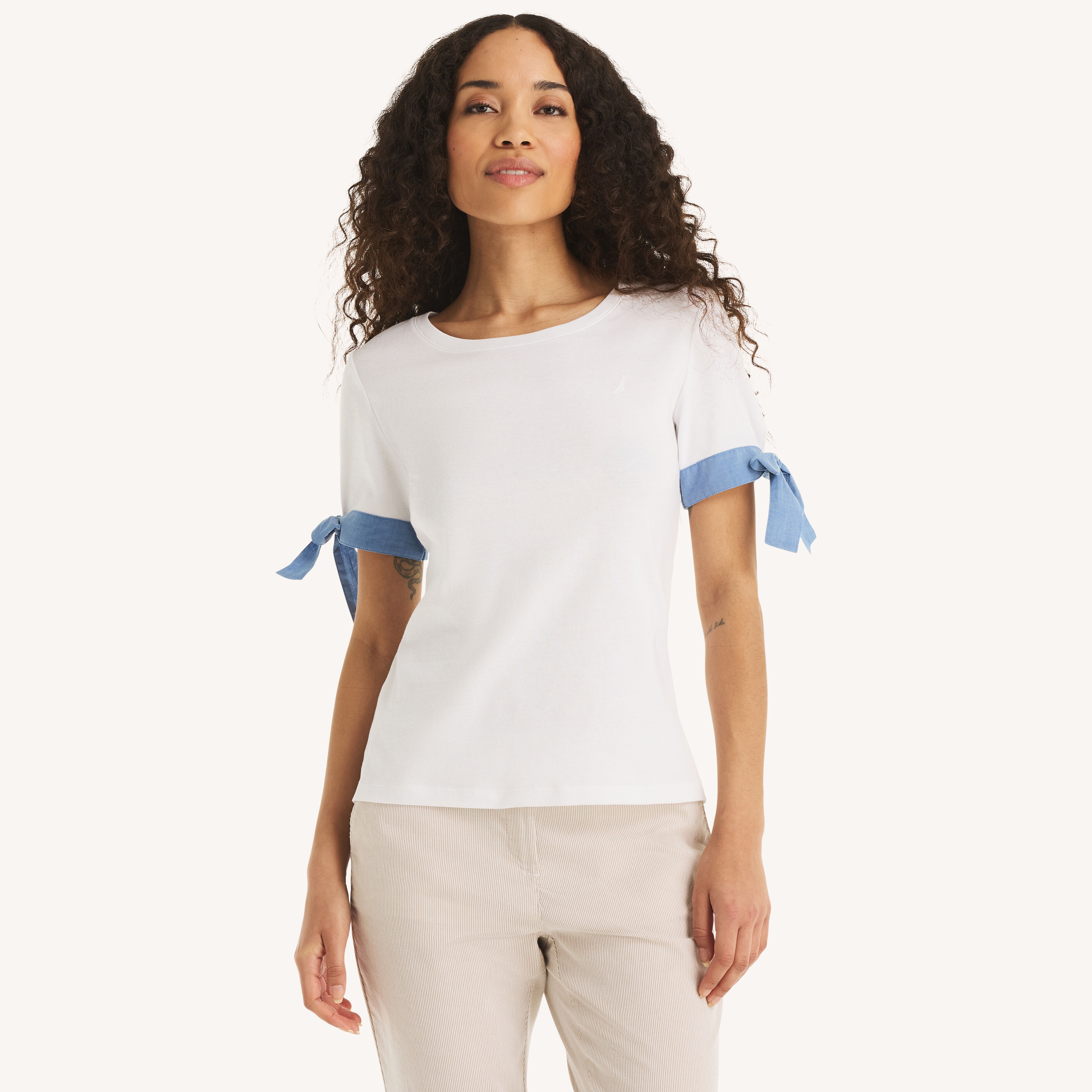 Chambray Tie-Sleeve Top | Nautica