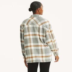 Plaid Shacket,Grey Ice,large