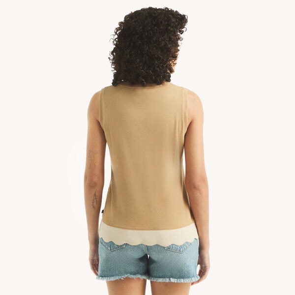 Scallop-Trim Tank Top