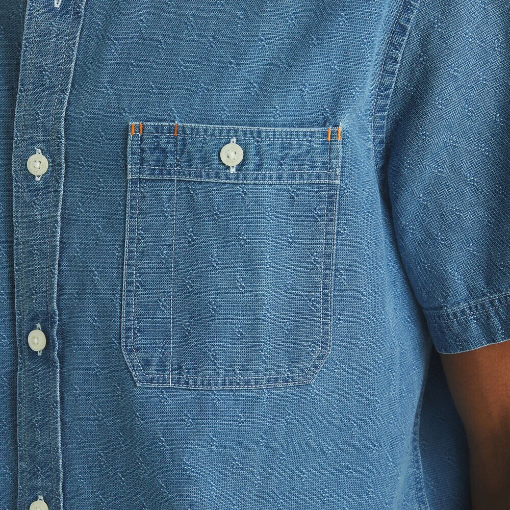 Chambray Short-Sleeve Shirt,Pure Deep Bay Wash,large
