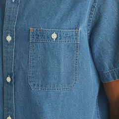 Chambray Short-Sleeve Shirt,Pure Deep Bay Wash,large