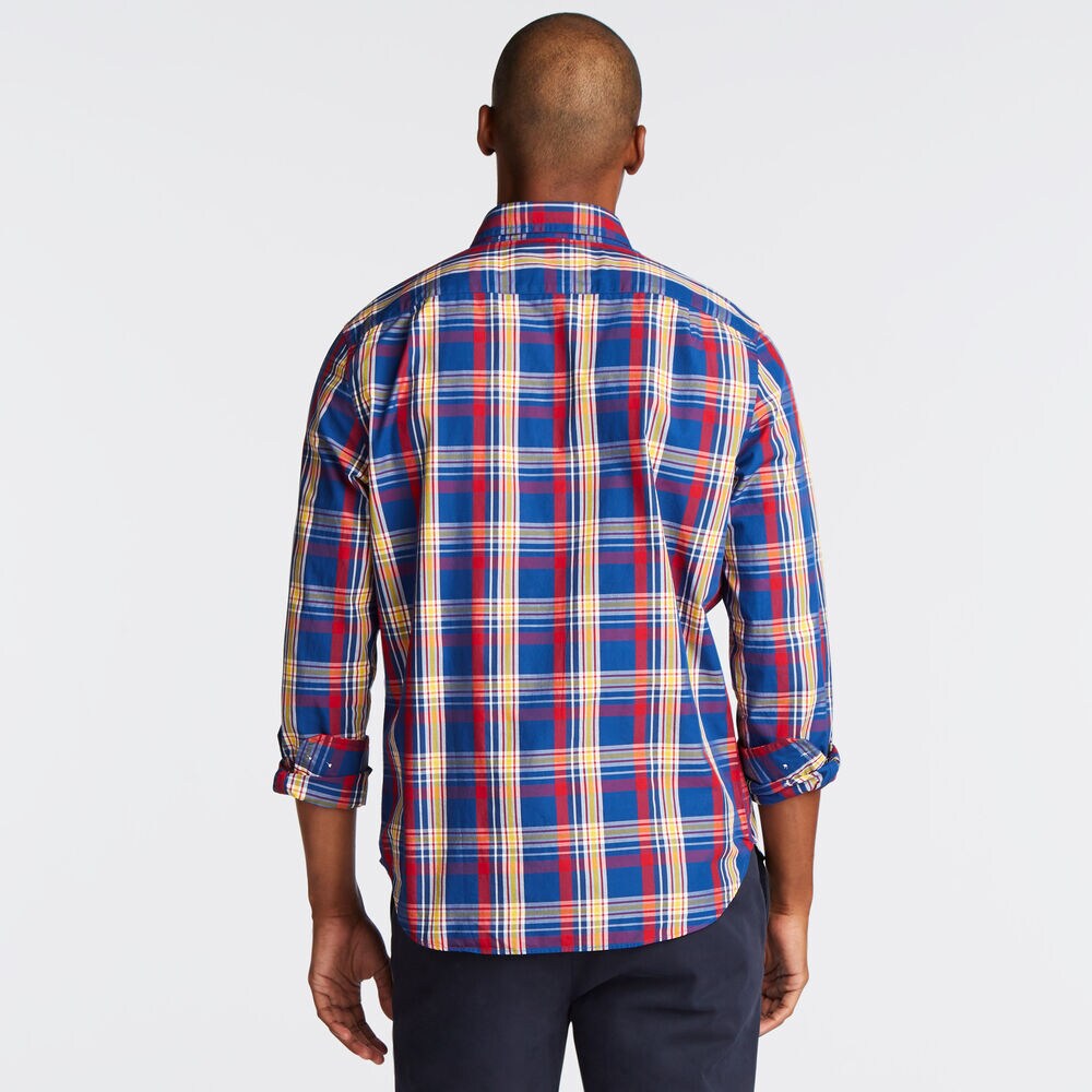 CLASSIC FIT POPLIN SHIRT IN MULTI COLOR PLAID,Limoges,large