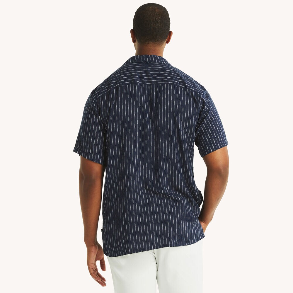Big & Tall Printed Short-Sleeve Shirt,Marine Blue,large