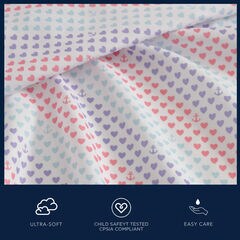 Oswald Hearts Purple Twin Sheet Set,Purple Haze,large