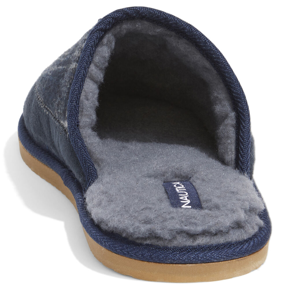FLEECE LINED SLIPPERS,Navy,large