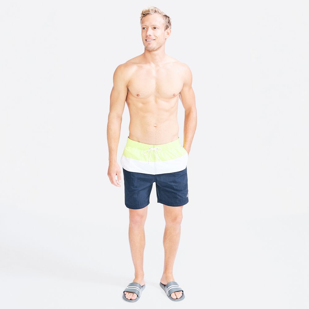 8" COLORBLOCK QUICK-DRY SWIM,Bright White,large
