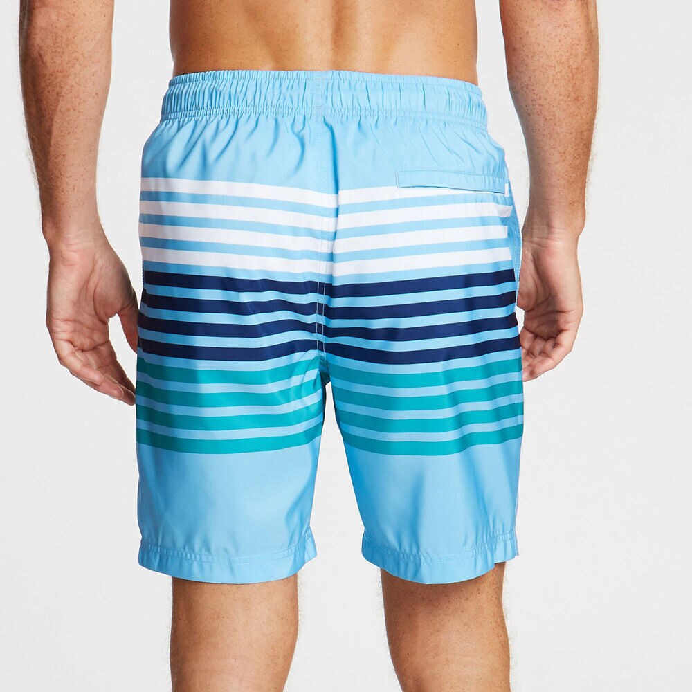 8" MIXED STRIPE SWIM TRUNK,Alaskan Blue,large