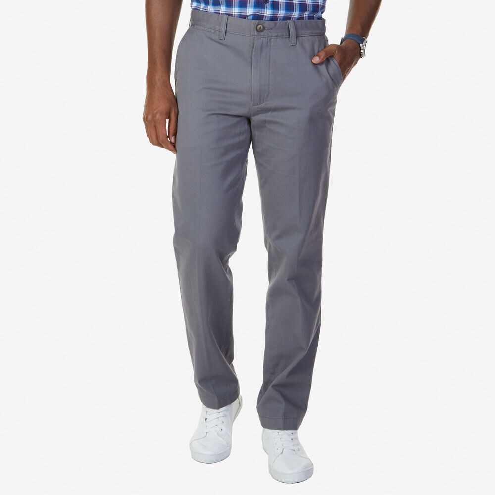 Flat Front Classic Fit Pants,Castlerock Grey,large