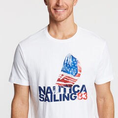 SAILING GRAPHIC T-SHIRT,Bright White,large