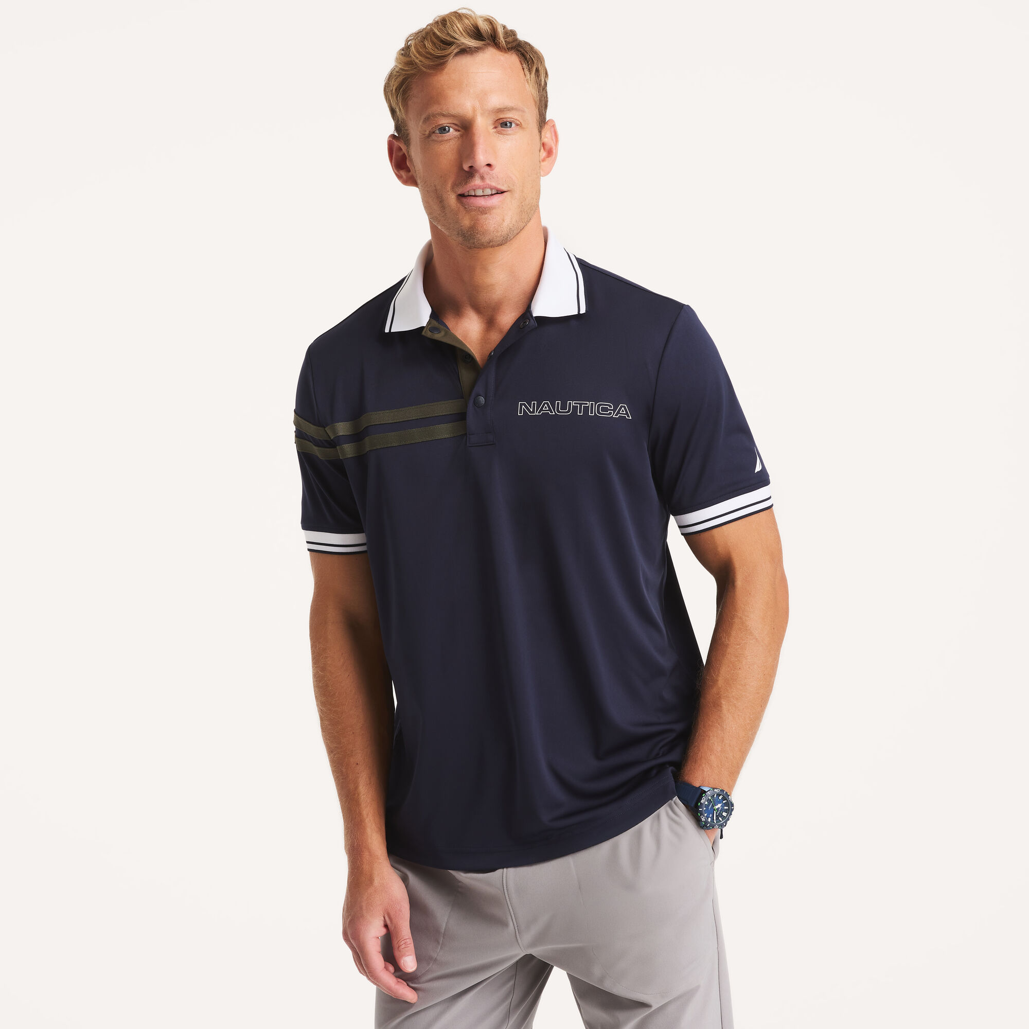 Navtech Classic Fit Polo,Navy,large